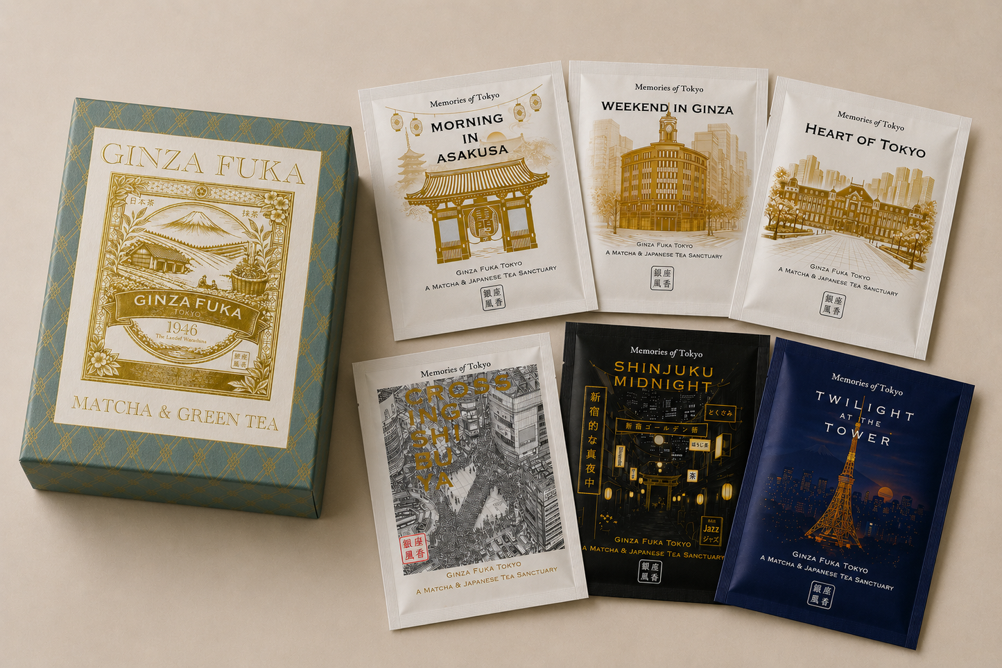 Memories of Tokyo Discovery Box (6 Teas × 2 Sachets Each)