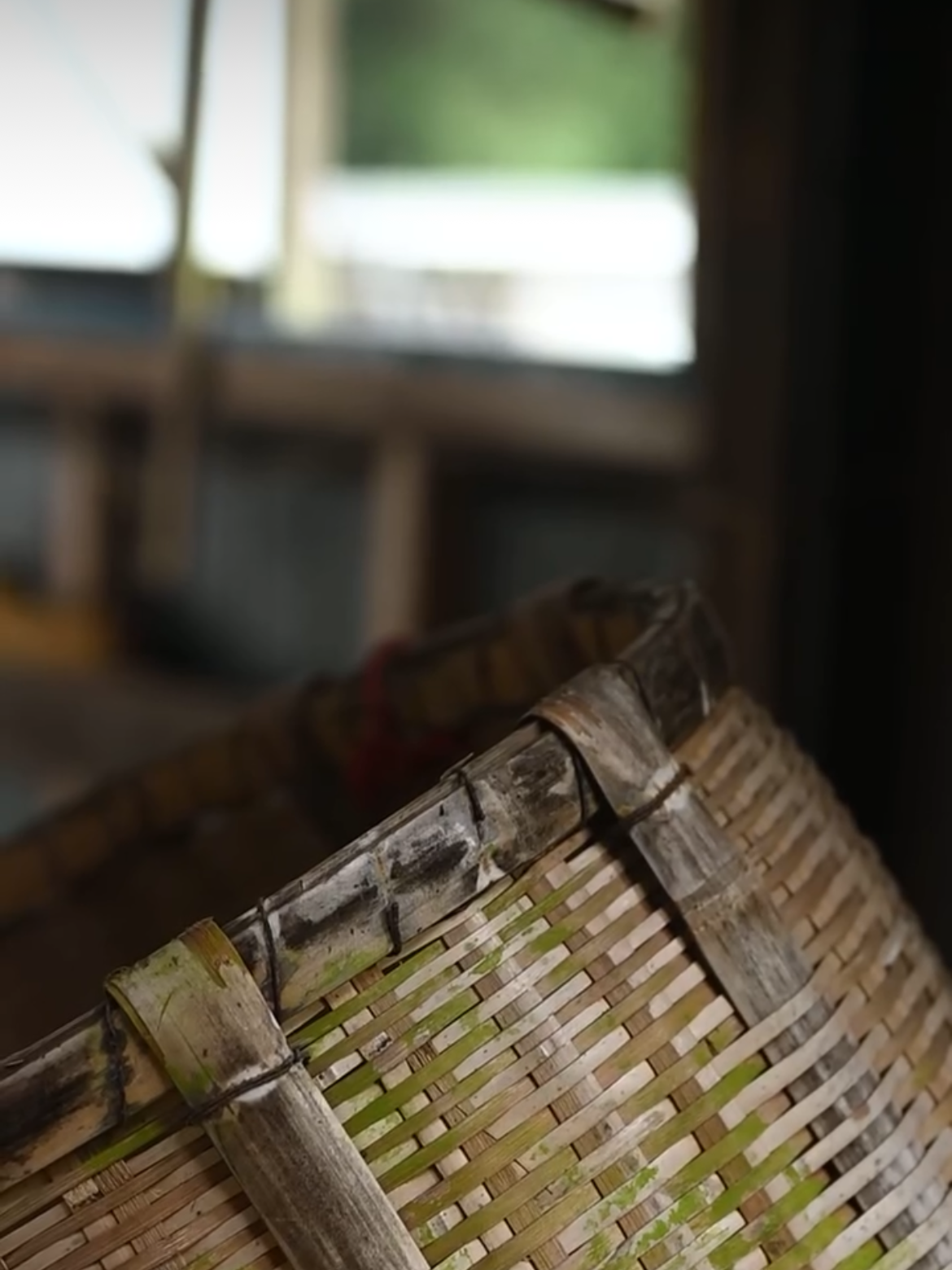An old woven tea basket.